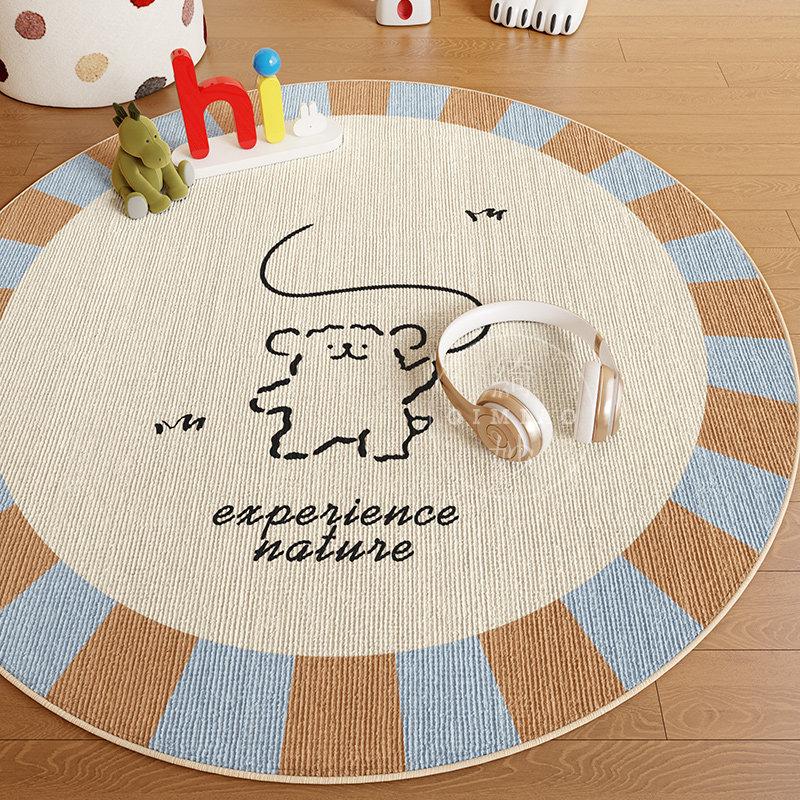 Puppy Picture Bedroom Decor Cute Carpet Round Carpets for Living Room Thick Plush Lounge Washable Floor Mat Home Fluffy Soft Rug