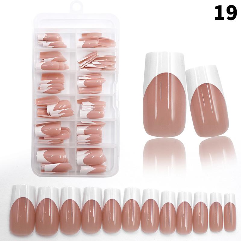 120 buc/cutie Unghii French Press On Nude Roz Mat 12 mărimi Pătrate Extra Lungi Acoperire Completă Gel Moale Vârfuri Unghii False Extensie Unghii