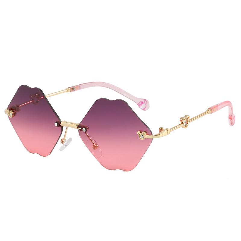 Fashion trend children's sunglasses metal hexagonal sunglasses boys and girls cute personality children's glasses