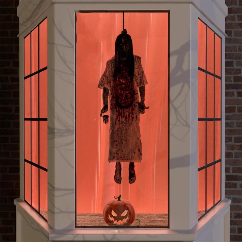Halloween Suspending Corpse Ghost Monster Ghost Shadow Window Sticker Spooky Glass Halloween Party Decor Electrostatic Sticker 5