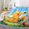 1pc Pikachu, Flowers Blanket Lightweight Flannel Blanket Throw Blanket For Sofa, Bed, Travel, Camping, Livingroom, Office, Couch