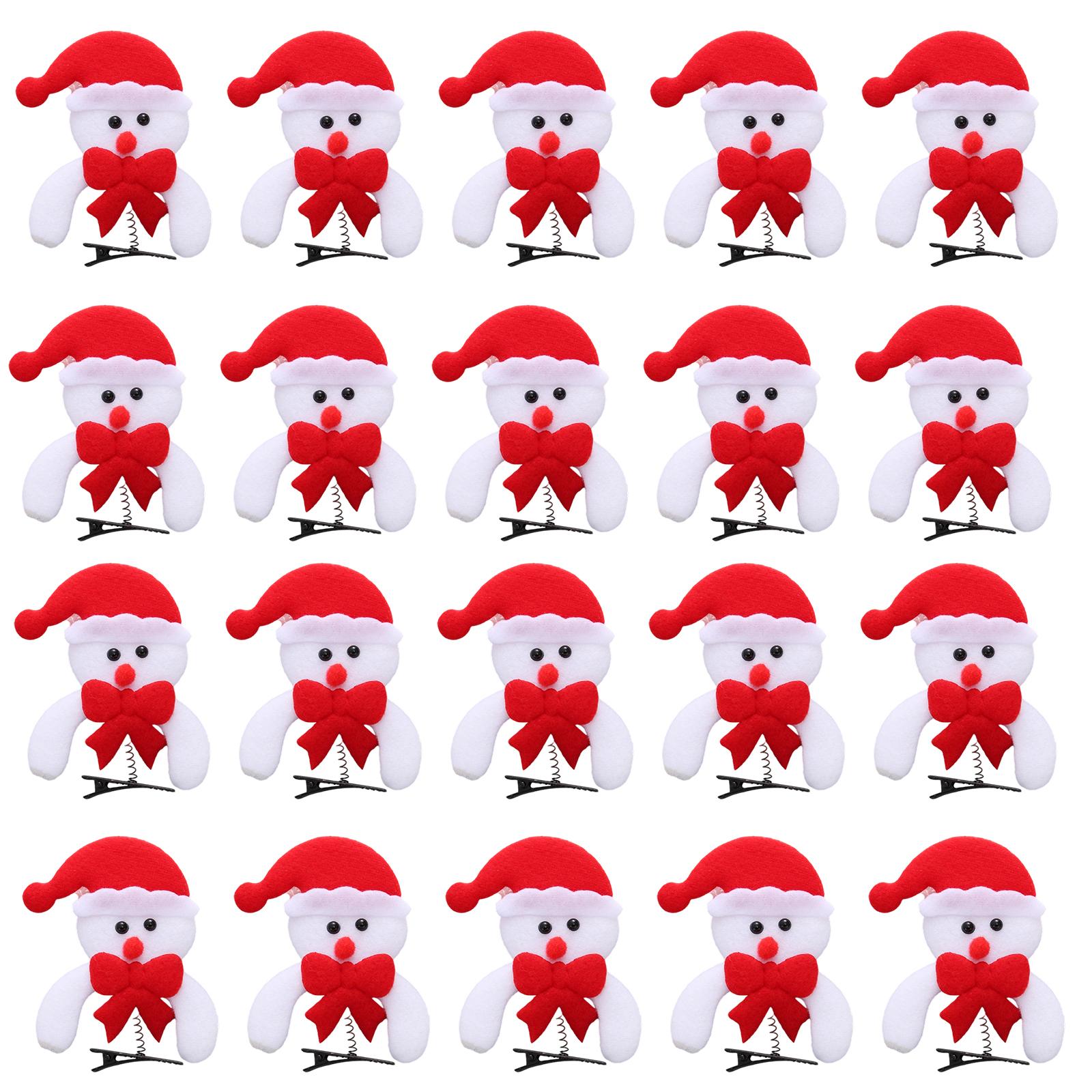 Kids Safe Spring Hair Clip 20 Pieces Christmas Tree Snowflake Nonwoven Clip I