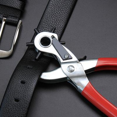 6 Hole Size Household Belt Hole Puncher Leather Punches Tools Leather Craft Punching Machine Hand Pliers Tool