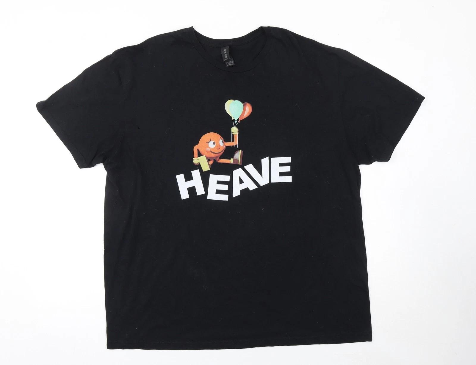 Gildan Men s Black Funny Cartoon Graphic Crew Neck T-Shirt XL S