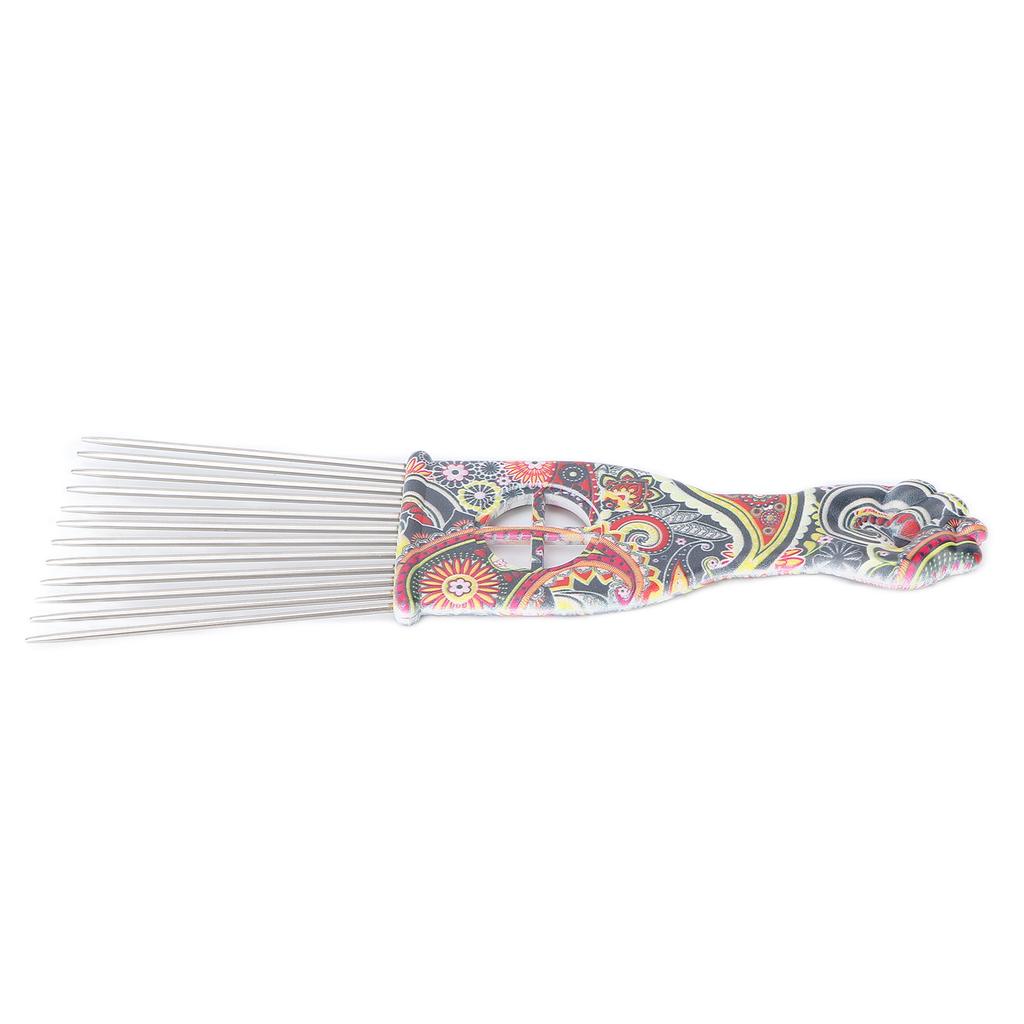 Hair Pick Comb Professional Afro Stainless Steel Detangle Hair Pick Comb for Curly Hair StylingK2