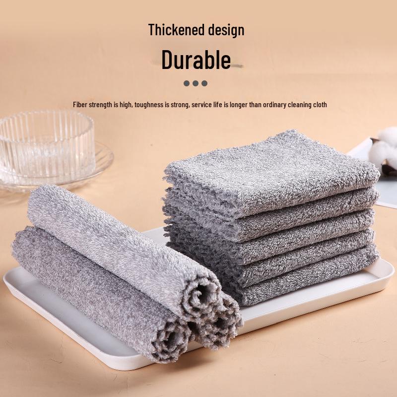 Bamboo Charcoal Coral Fleece Kitchen and Bath Cleaning Cloth