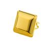 GEMCHIC Women's Square Geometric Open Adjustable Gold Plated Stainless Steel Ring