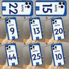 Personalised Football Number Name Case For iPhone 16 15 14 Pro Max 13 12 Mini 11 Pro Max X XR XS 7 8 Plus Soft Cover Funda