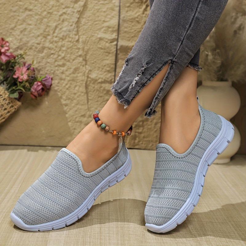 Summer New Europe and The United States Solid Color Casual Shoes A Stirrups Flat Shoes Breathable Lightweight Big Yards Flyknit Shoes