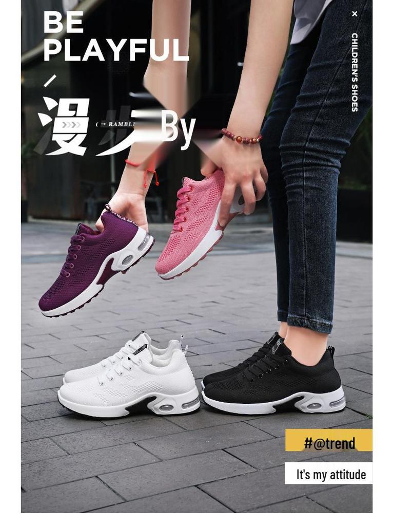 Women's Korean Style Casual Running Shoes – Breathable, Soft Sole, Air Cushion Design