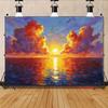 2D, 1-piece Design - Sunset Sea Sky Pattern, Suitable for Party Photography Events and Room Decoration