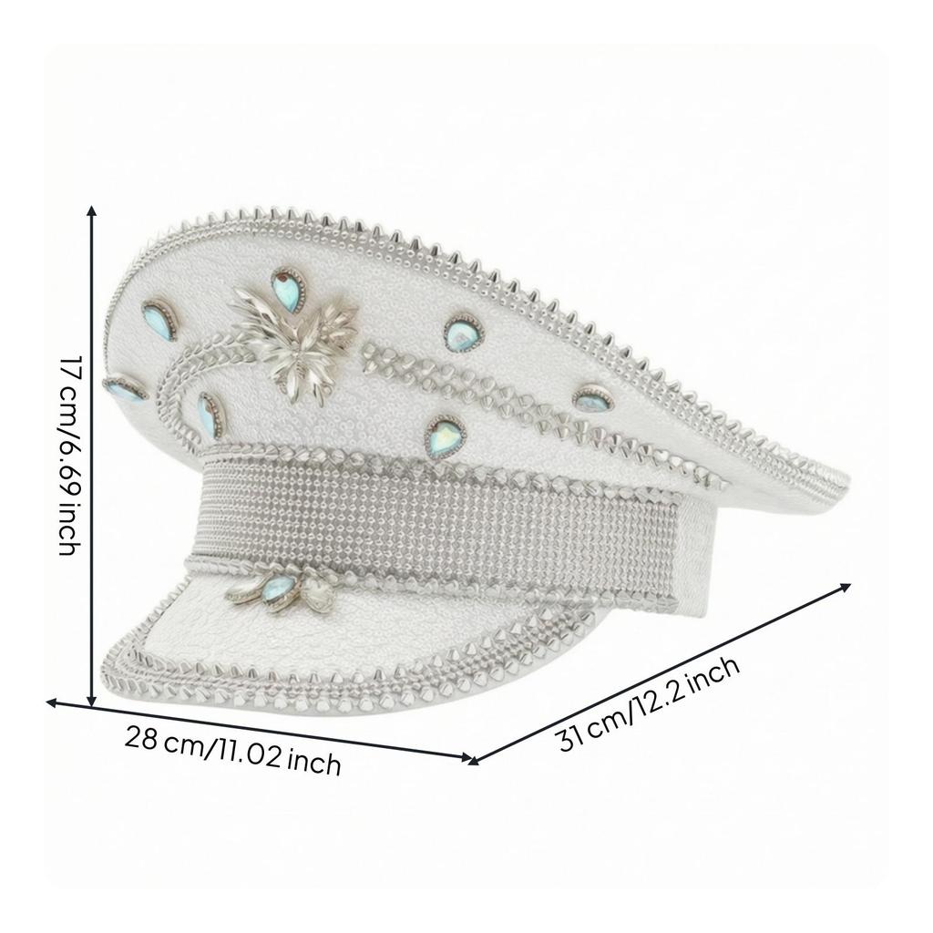 Cap with Butterfly Ornament Glittering Sequin Chic for Festivals, Performers