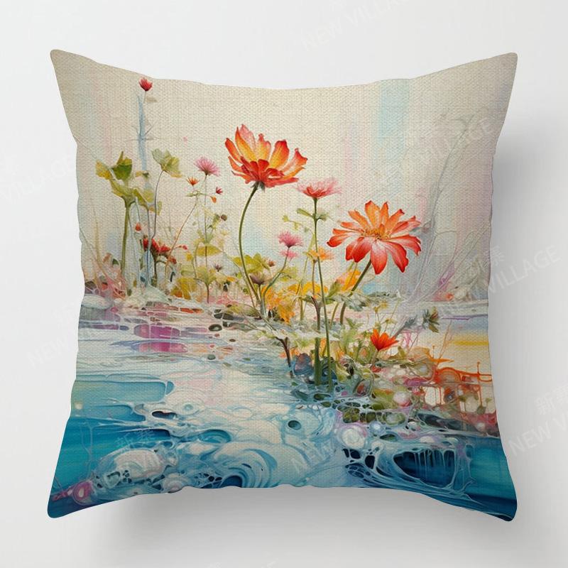 Чехол для подушки с принтом растений весна и лето, гостиная, кафе, диван, скандинавский стиль, наволочка для подушки, украшения для дома 350mmx350mm