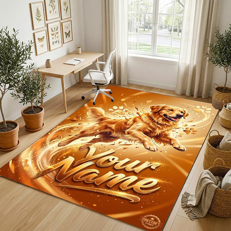 Decorative Artwork Theme Crystal Velvet Rug Personalized Custom Name Text Soft Floor Mat Home Decor