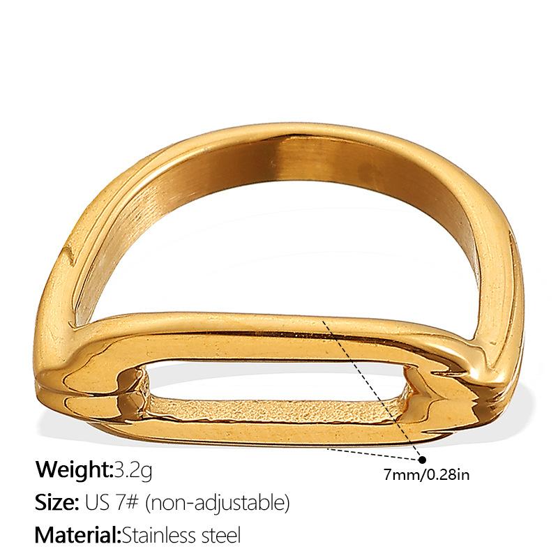 Minimalist hipster stainless steel double-layer ring niche design ring ring set