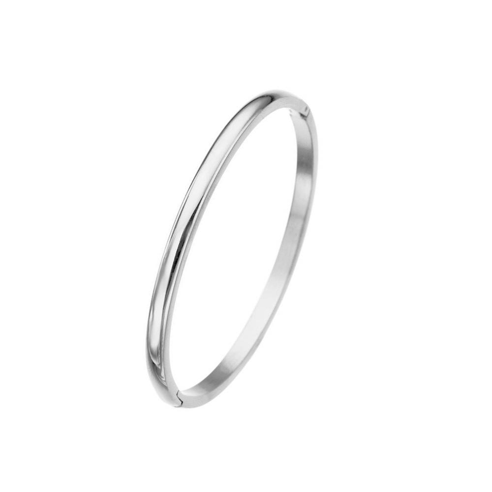 1 Piece High-Quality Aspherical Simple Titanium and Steel Bracelet - Fashionable and Elegant Couple s Handwear Item 1