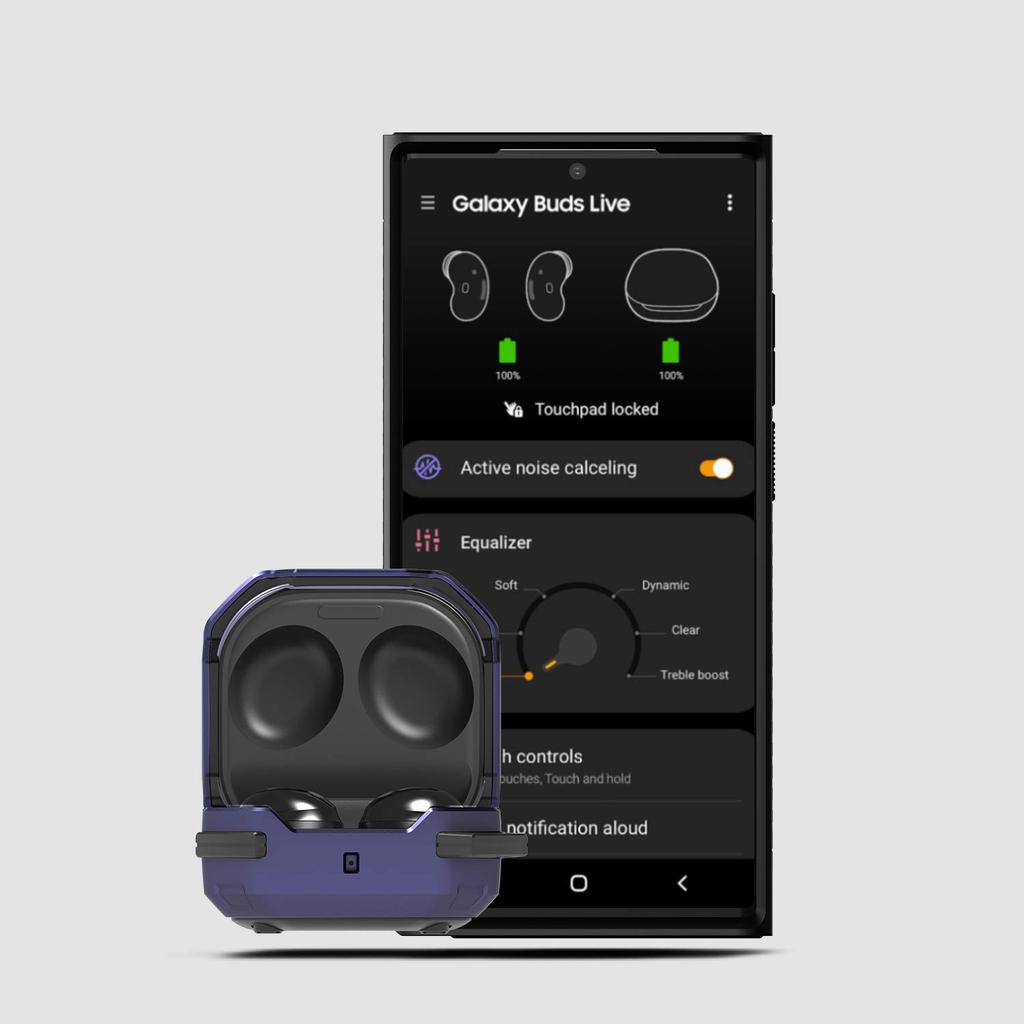 Compatible with Galaxy Buds2 2 Buds Live Case Shockproof with Strap Case Cover Shock Absorption Hard Cover Protective Accessories with Galaxy Buds 2