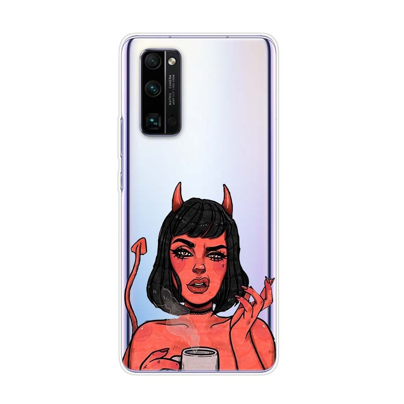 

Силиконовый чехол Lovely Devil Woman для Honor 30 30i 10i 30S V30 V20 9N 9S 9A 9C 20S 20E 20 7C Lite Pro Honor V20