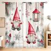Christmas Dwarf Printed Curtains, Pole Bag Curtains, Bedroom and Living Room Decoration, Home Decoration, Christmas Decoration