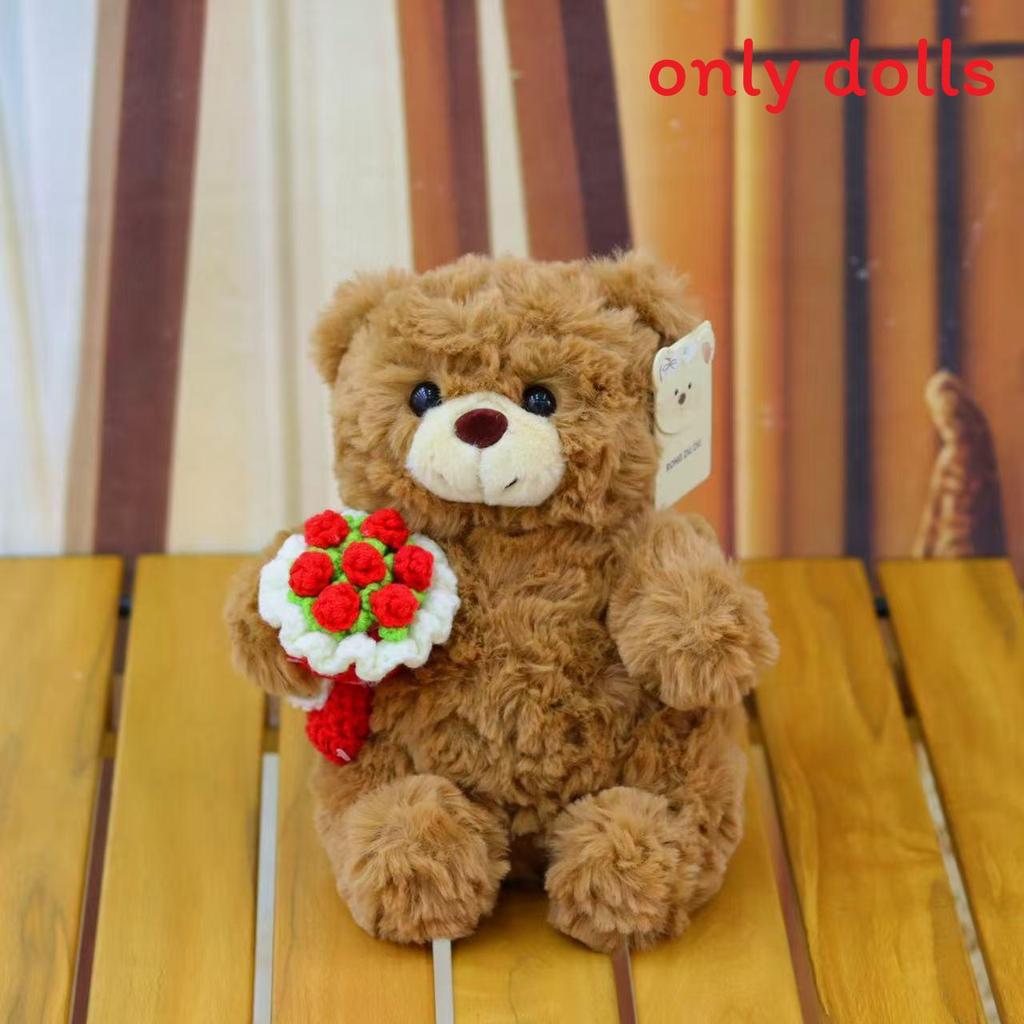 Plüsch-Teddybär-Geschenk mit Rosenblüten für Abschluss- und Weihnachtsfeiern