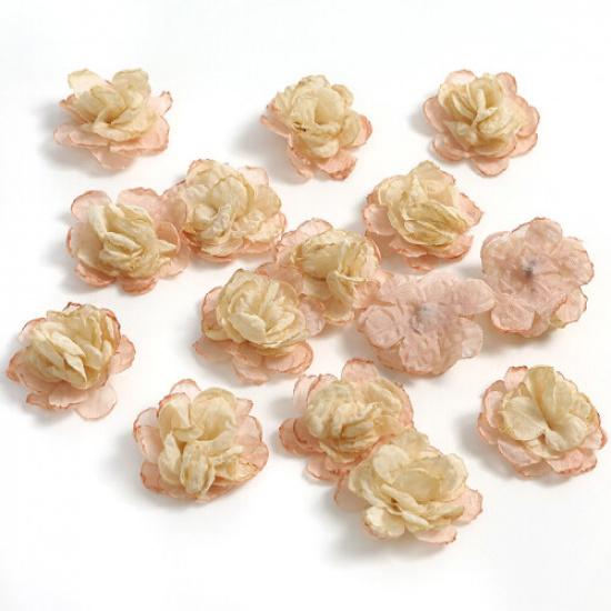 5pcs DIY 4cm Retro Fake Flowers Artificial Floral for Headdress Handbag Hat Sew