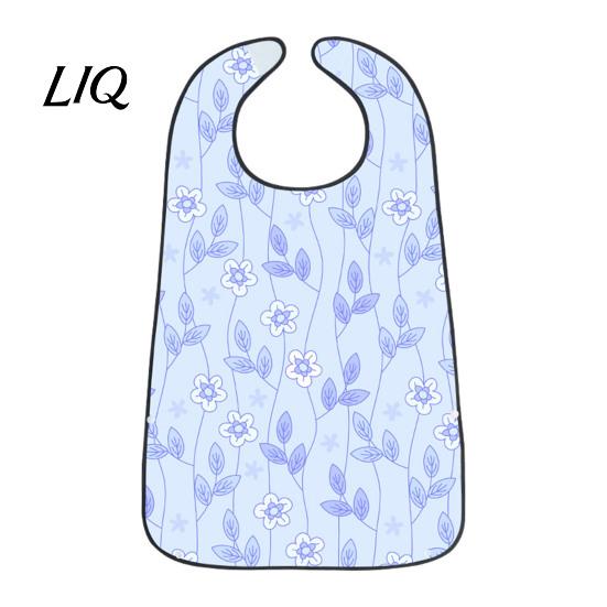 Stylish Senior Clothing Protector Adult Bib, Waterproof Easy Clean Feeding with Floral Elderly Mealtime Bib Printed, Protector, for Seniors Dining Aid