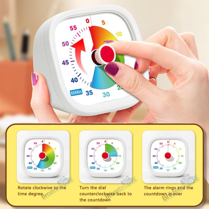 Toys Educational Classroom Visual Timer Time Management Countdown Tools 60-Minute Silent Desk Timer Homeschool Study Tool Kids