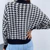 Autumn/Winter Women's Houndstooth Diamond Knit Sweater Pullover