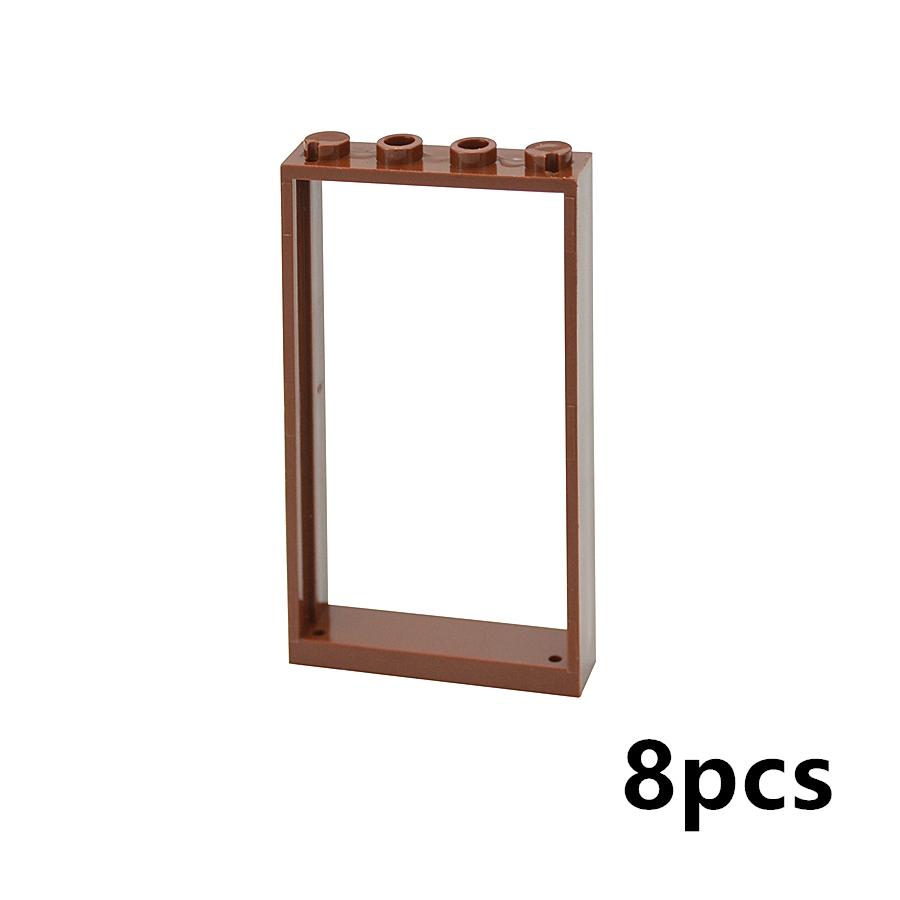 City Window Building Up Cubes Custom Build House Door Frame Glass Bricks Parts Fits 60594 60616 60621 60596 MOC Educational Tool Parts Fo