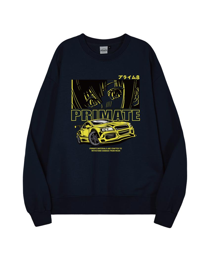 PRIMATE [Fleece-Lined/Non-Fleece-Lined] Ride Oversized Sweatshirt 6 Colors (Type A)