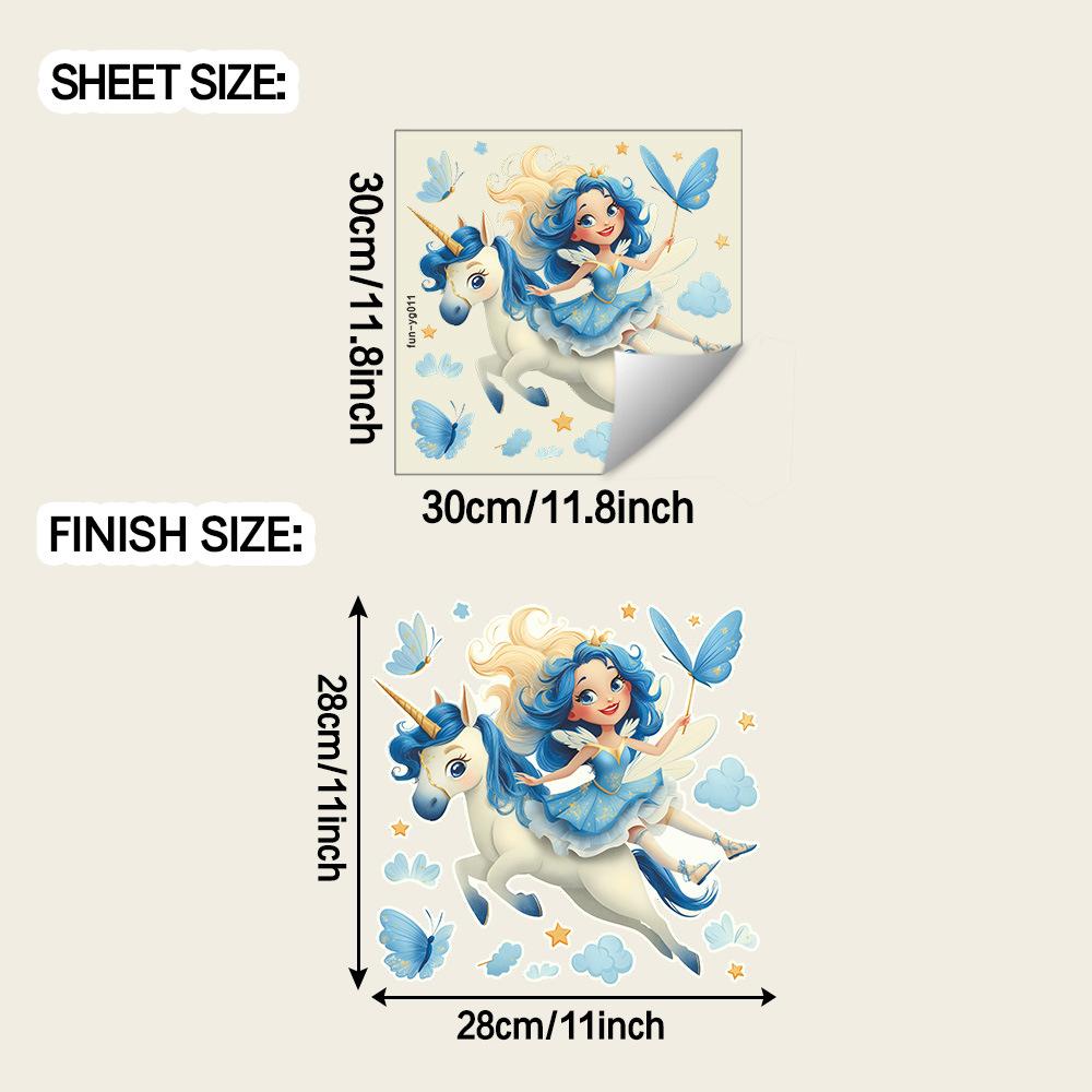 

Мультяшный Единорог и Эльф Облако Звезда Ванная Туалет Украшение Наклейки Самоклеящиеся