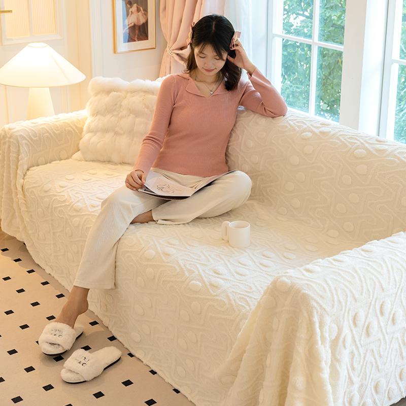 Winter Plush Sofa Cover Cloth Non-slip New Sofa Towel Lazy All-inclusive Universal Sofa Full Cover Blanket