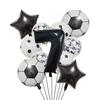 1 rinkinys helio folijos globos futbolo balionai gimtadienio vakarėlio dekoracijos vaikams berniukui 32 colių žalio numerio kamuoliuko futbolo sporto reikmenys 