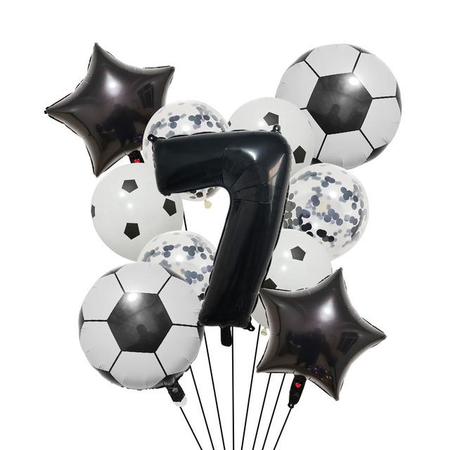 1 rinkinys helio folijos globos futbolo balionai gimtadienio vakarėlio dekoracijos vaikams berniukui 32 colių žalio numerio kamuoliuko futbolo sporto reikmenys