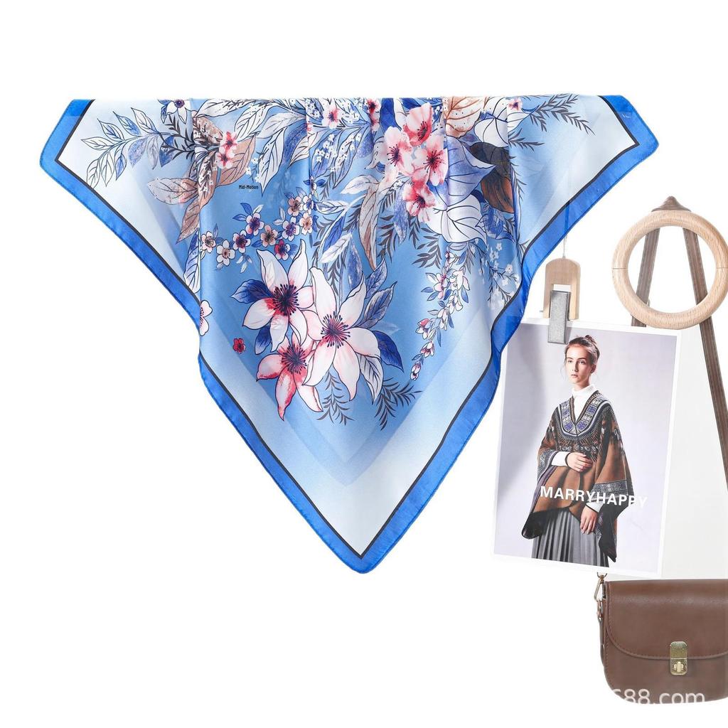 New Classic Women's Silk Scarf: Hundred Flowers Edition - Versatile, High-End, Elegant Neck Accessory