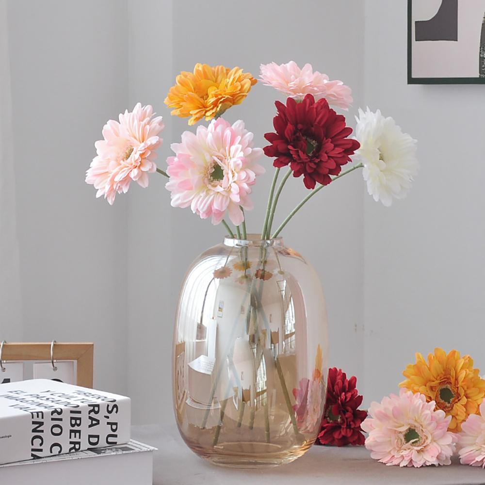 6Pcs Artificial Silk Gerbera Flowers Bouquet Home Table Decor Fake Daisy DIY Photo Props Floral Arrangements Wedding Decoration