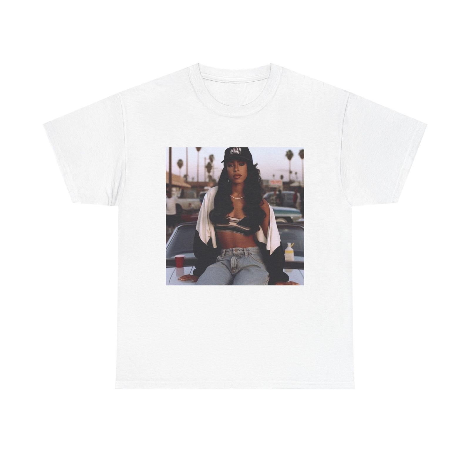 Aaliyah Tshirt Retro California Poster Vintage Hip Hop Unisex Heavy Cotton Tee M