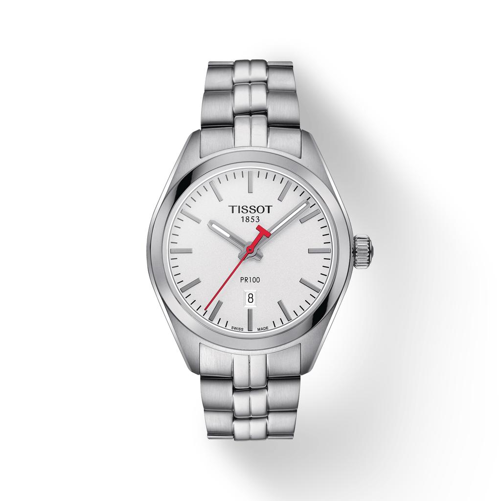 Tissot Edelstahl silbernes Zifferblatt Herren Modeuhr T101.210.11.031.00