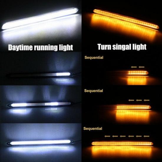 6" Sequential DRL LED Strip Headlight Light Daytime Running Signal Lamp 2pcs