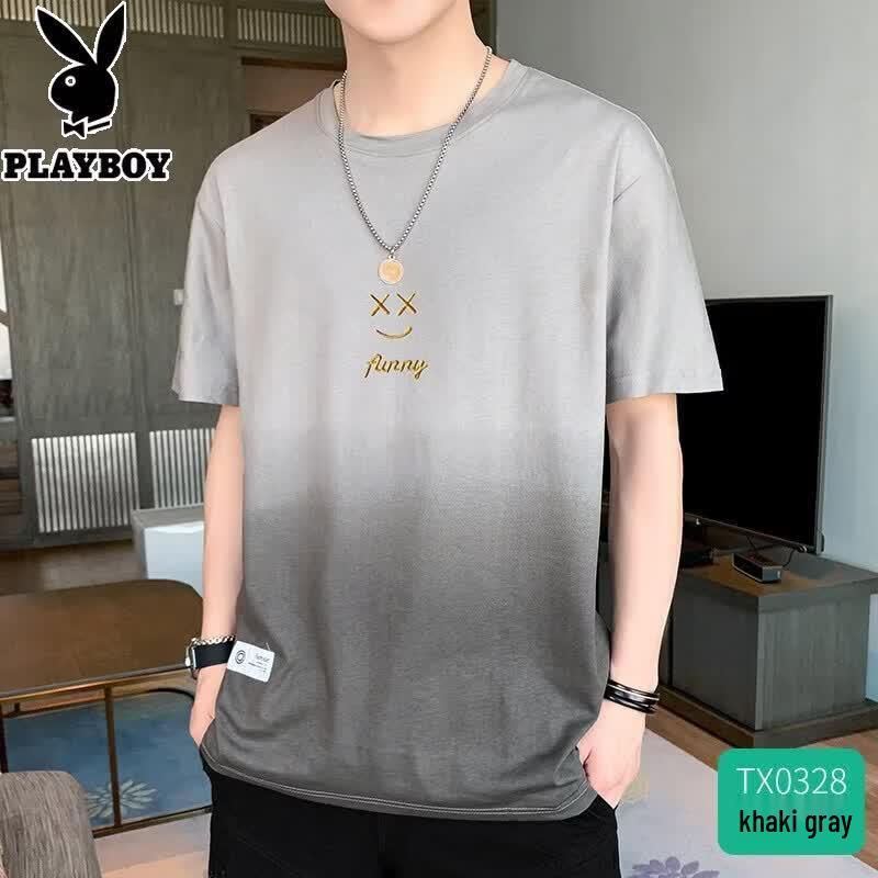 PLAYBOY Men s Gradient Cotton Short-Sleeve T-Shirt 3XL