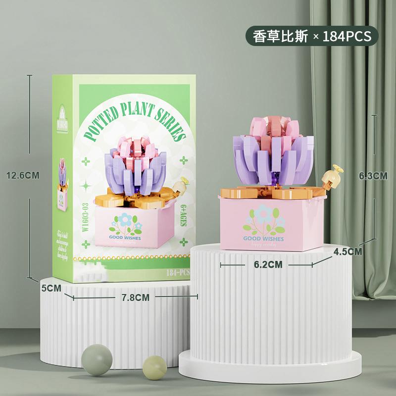 Flower Bouquet Mini Particle Building Blocks Flower Kit 3D DIY Creative Plants Micro Bricks for Home Decor Girl Gift Adults Kids