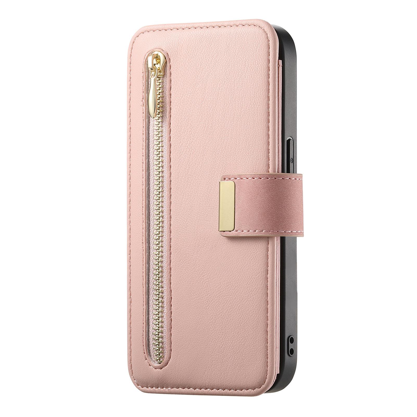 

For iPhone 16e Magnetic Leather Case with Detachable RFID Blocking Zipper Wallet Cover Green