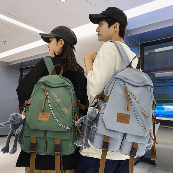 Schoolbag New Trend Tooling Wind Backpack Casual Versatile Large Capacity Backpack High Value Fashion Simple Student School Bag