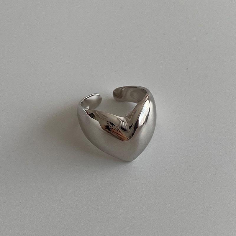 Korean Style Exaggerated Heart Ring: Women s Retro Fashion Peach Heart Open Index Finger Ring Adjustable Open