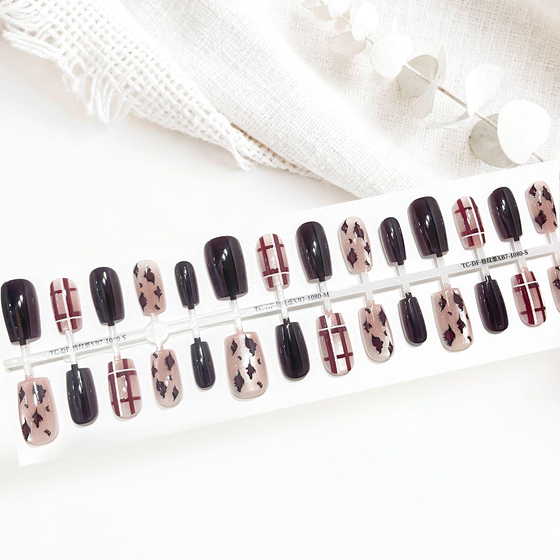Leopard Print Cat Eye Gradient Short Square Press-on Nails - Autumn Winter Collection