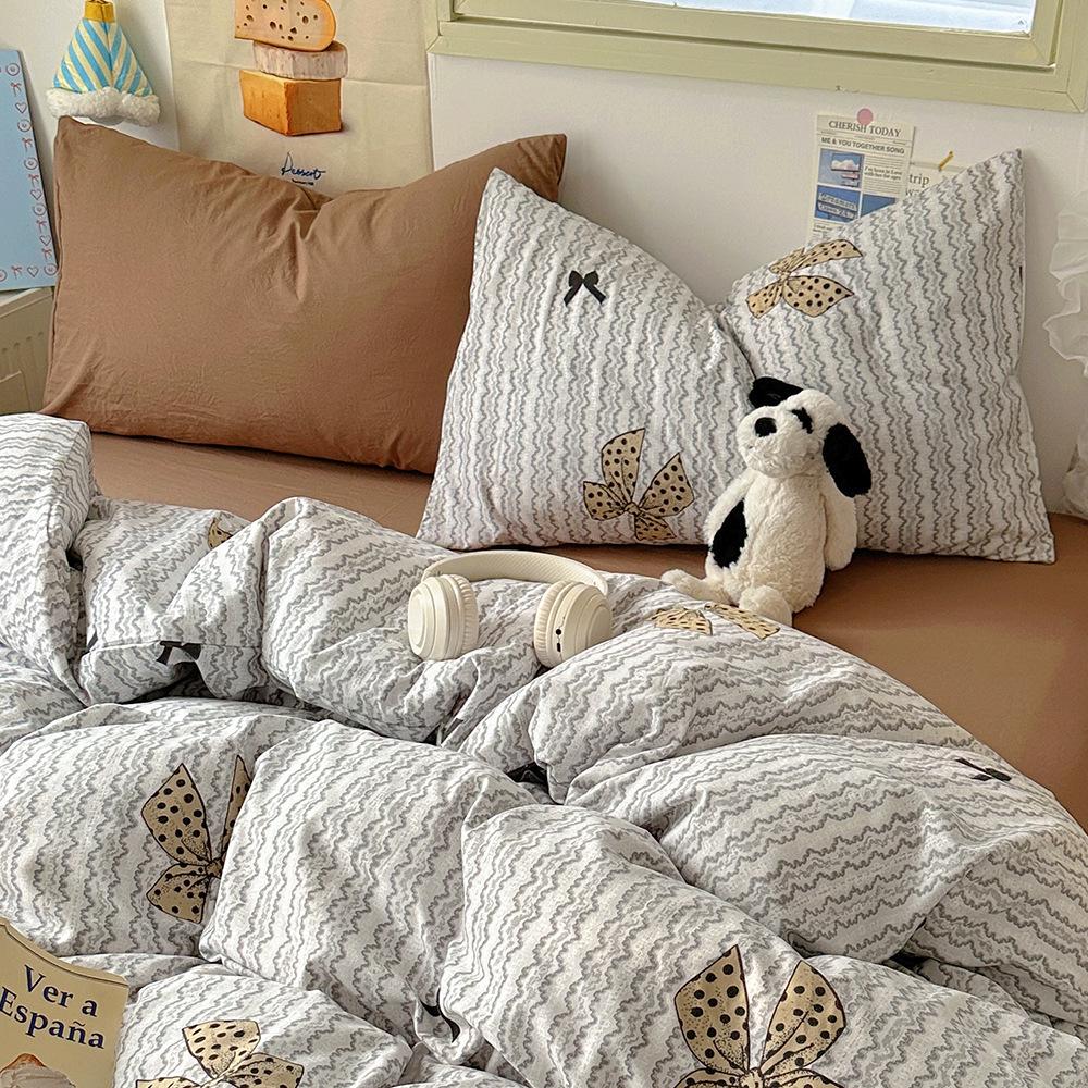 Cartoon Washed Cotton Pillowcases - Adult Spring Pair 48x74cm