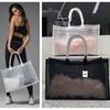 Bolsa tote transparente ALO, bolsa para yoga e fitness, bolsa de duche, bolsa tote desportiva de rede de grande capacidade, saco de compras