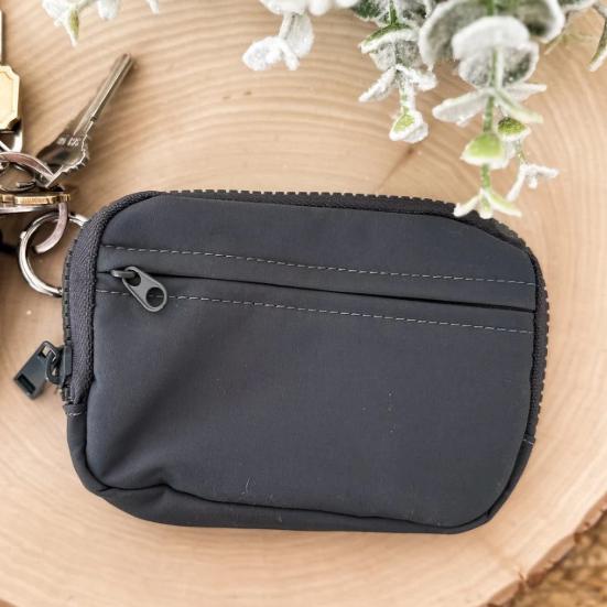 Portable Card Holder Mini Wallet Zipper Closure Multiple Compartments Waterproof Small Size Large Capacity Zip Keychain Pouch