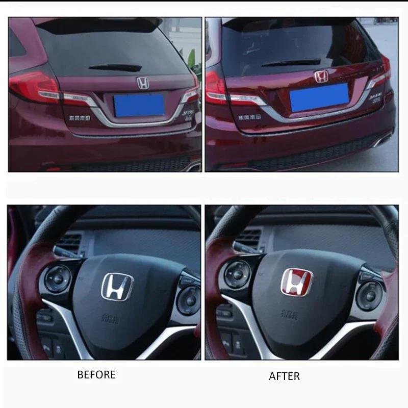 Car Front Grille Emblem Trunk Sticker Steering Wheel Badge Decal for Honda City Civic Accord CRV HRV Fit Jazz Odyssey Jade Vezel BI2