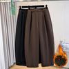 DIMANAF 2025 Autumn Winter Women Plus Size Pants Bottoms Thick Flocking Casual Lady Long Pants Oversized Loose